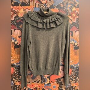 Cute Wool Ruffled Turtleneck